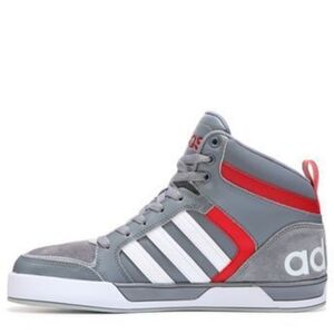 Adidas Neo Raleigh Gray and Red Sneakers - Men's Size 10.5